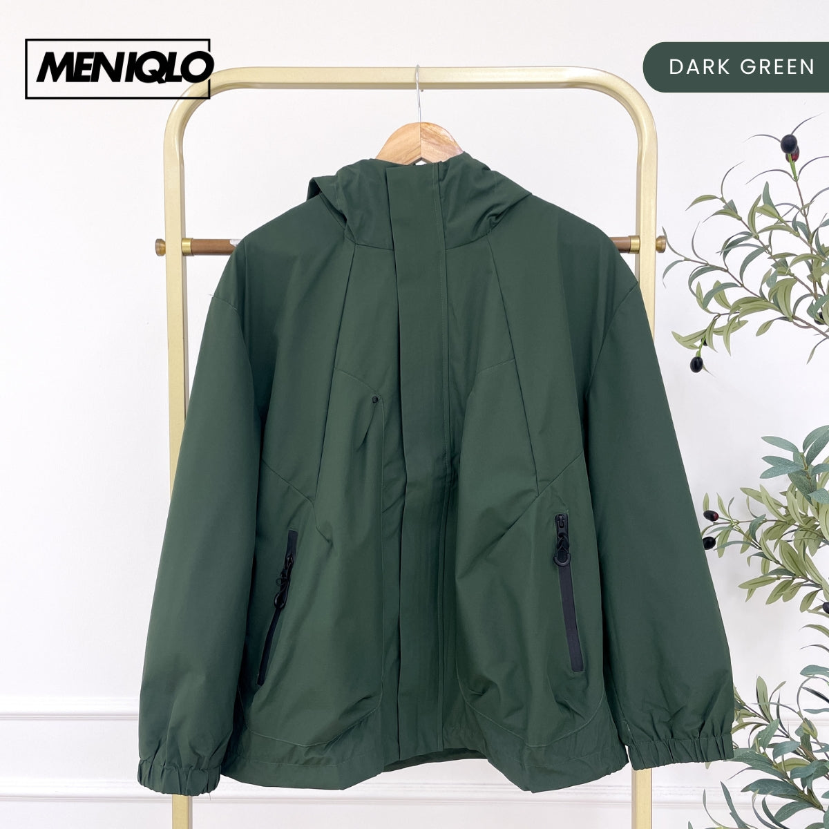 MENIQLO ADAM MEN WINDBREAKER FULL ZIP HOOD - MC1023