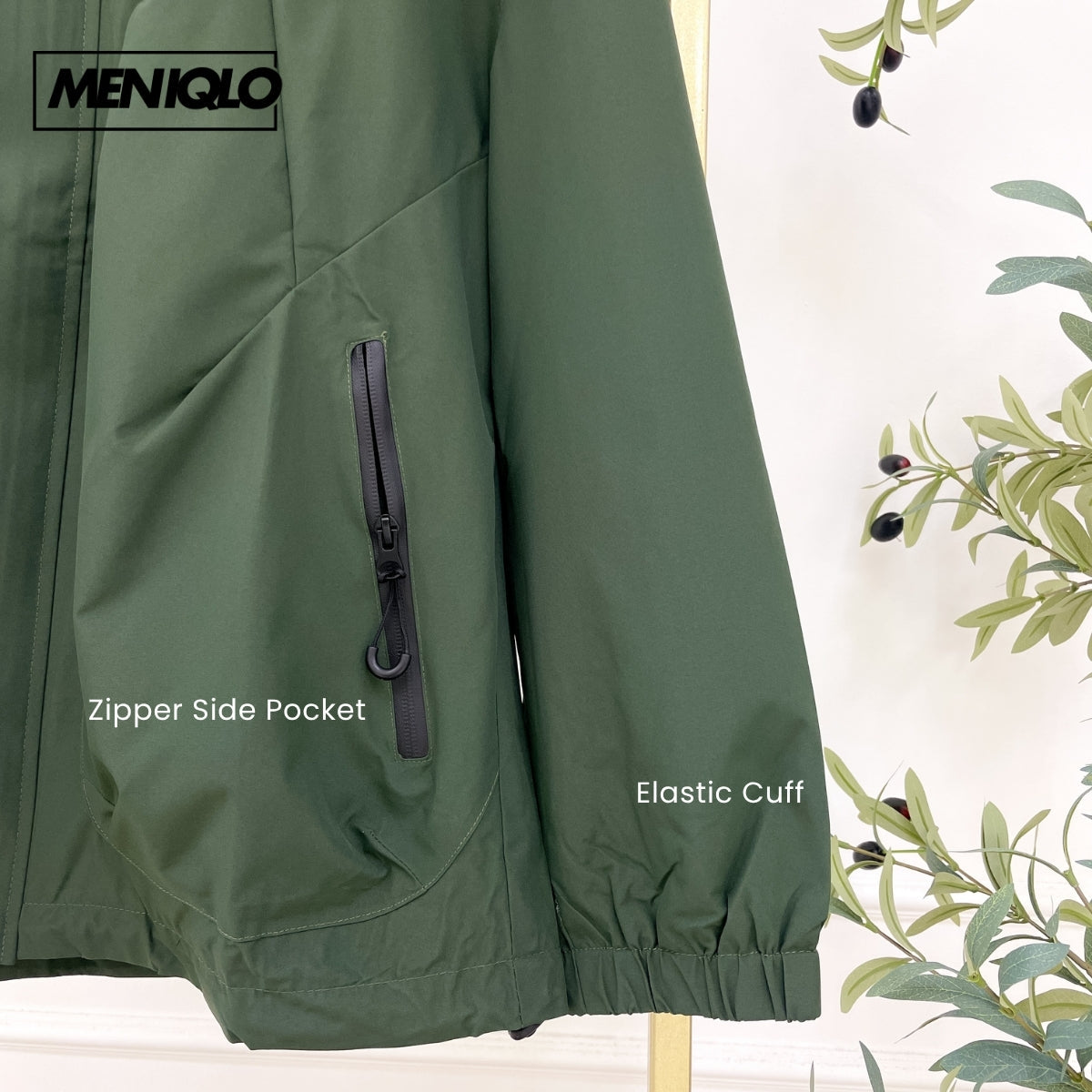 MENIQLO ADAM MEN WINDBREAKER FULL ZIP HOOD - MC1023