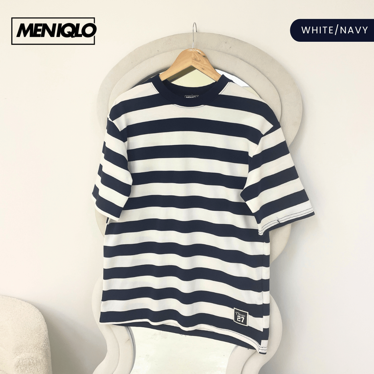MENIQLO MARTIN OVERSIZED SHIRT STRIPE SHORT SLEEVE-MQ1004