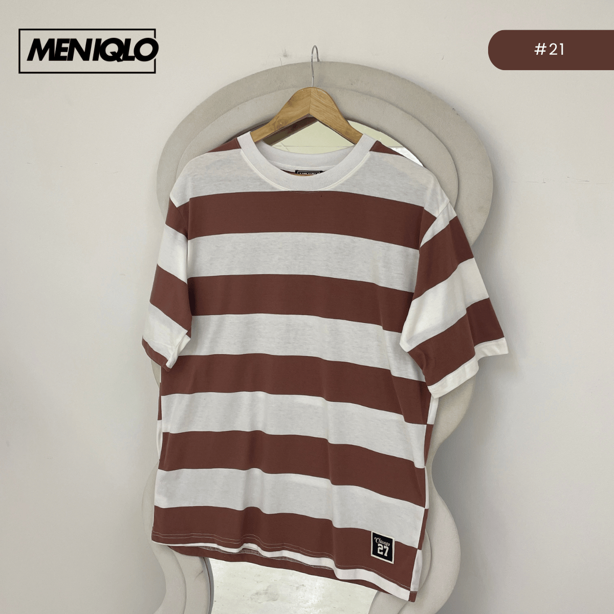 MENIQLO MARTIN OVERSIZED SHIRT STRIPE SHORT SLEEVE-MQ1004