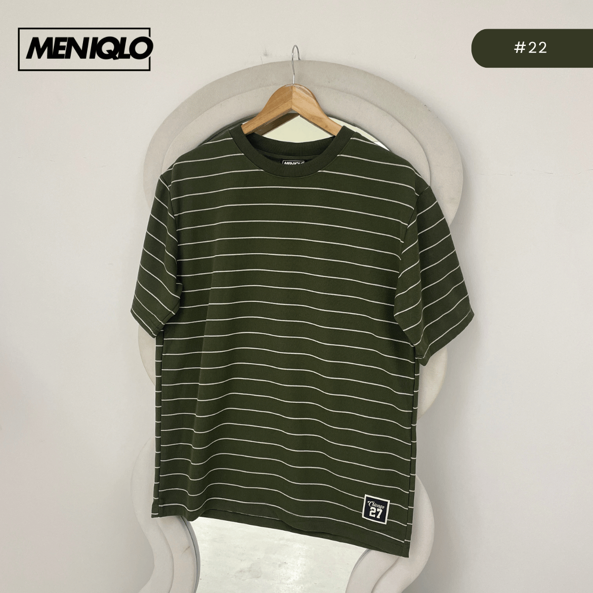 MENIQLO MARTIN OVERSIZED SHIRT STRIPE SHORT SLEEVE-MQ1004
