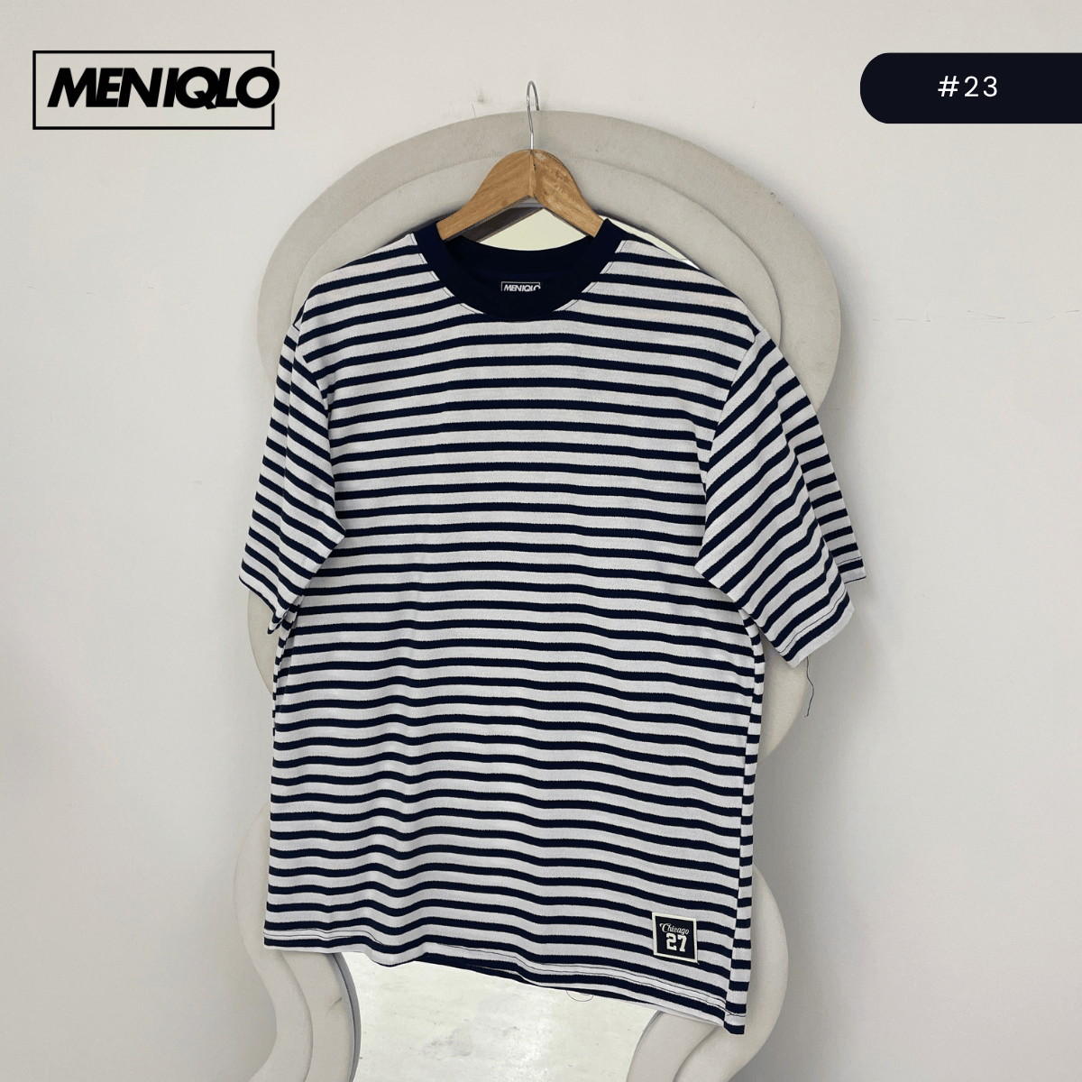 MENIQLO MARTIN OVERSIZED SHIRT STRIPE SHORT SLEEVE-MQ1004