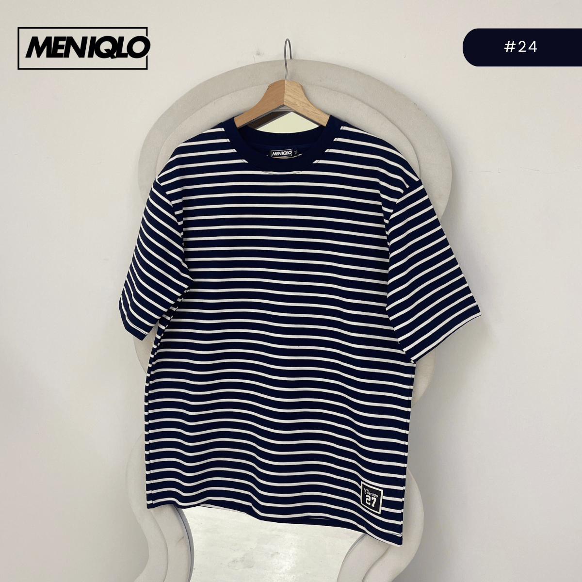 MENIQLO MARTIN OVERSIZED SHIRT STRIPE SHORT SLEEVE-MQ1004