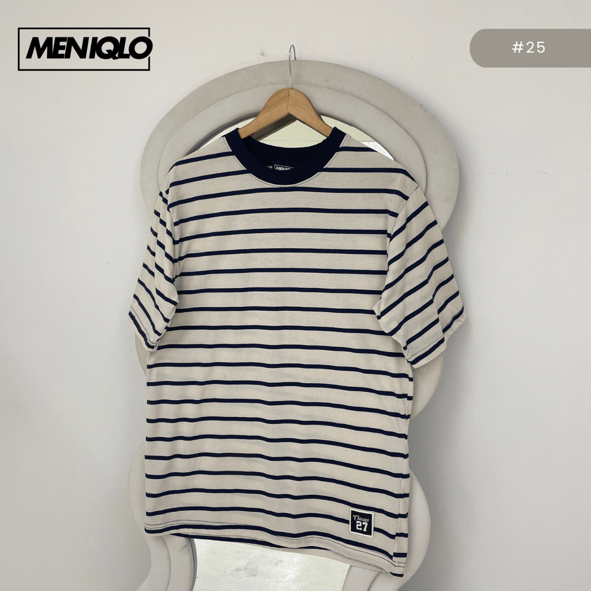 MENIQLO MARTIN OVERSIZED SHIRT STRIPE SHORT SLEEVE-MQ1004