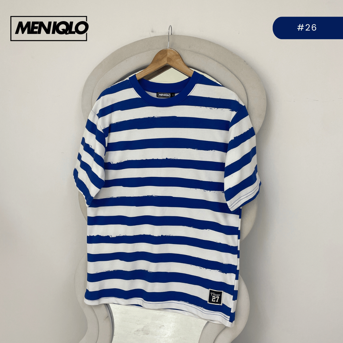 MENIQLO MARTIN OVERSIZED SHIRT STRIPE SHORT SLEEVE-MQ1004