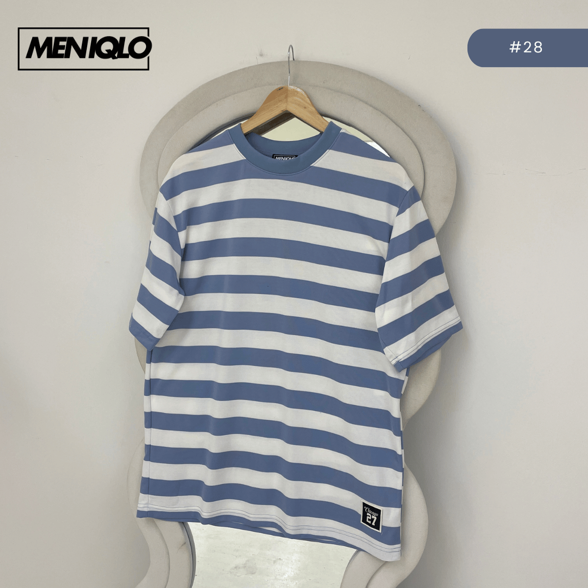 MENIQLO MARTIN OVERSIZED SHIRT STRIPE SHORT SLEEVE-MQ1004