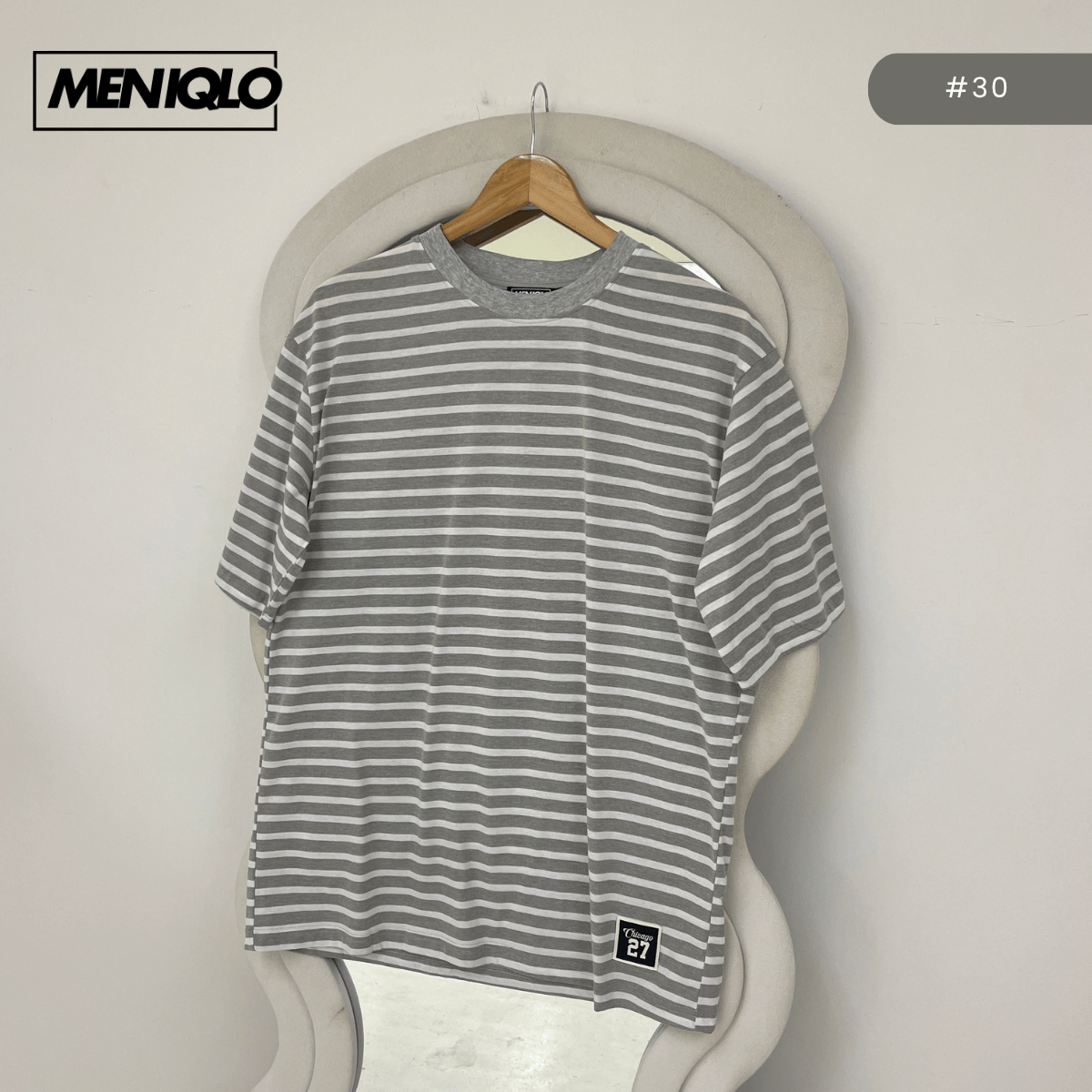 MENIQLO MARTIN OVERSIZED SHIRT STRIPE SHORT SLEEVE-MQ1004