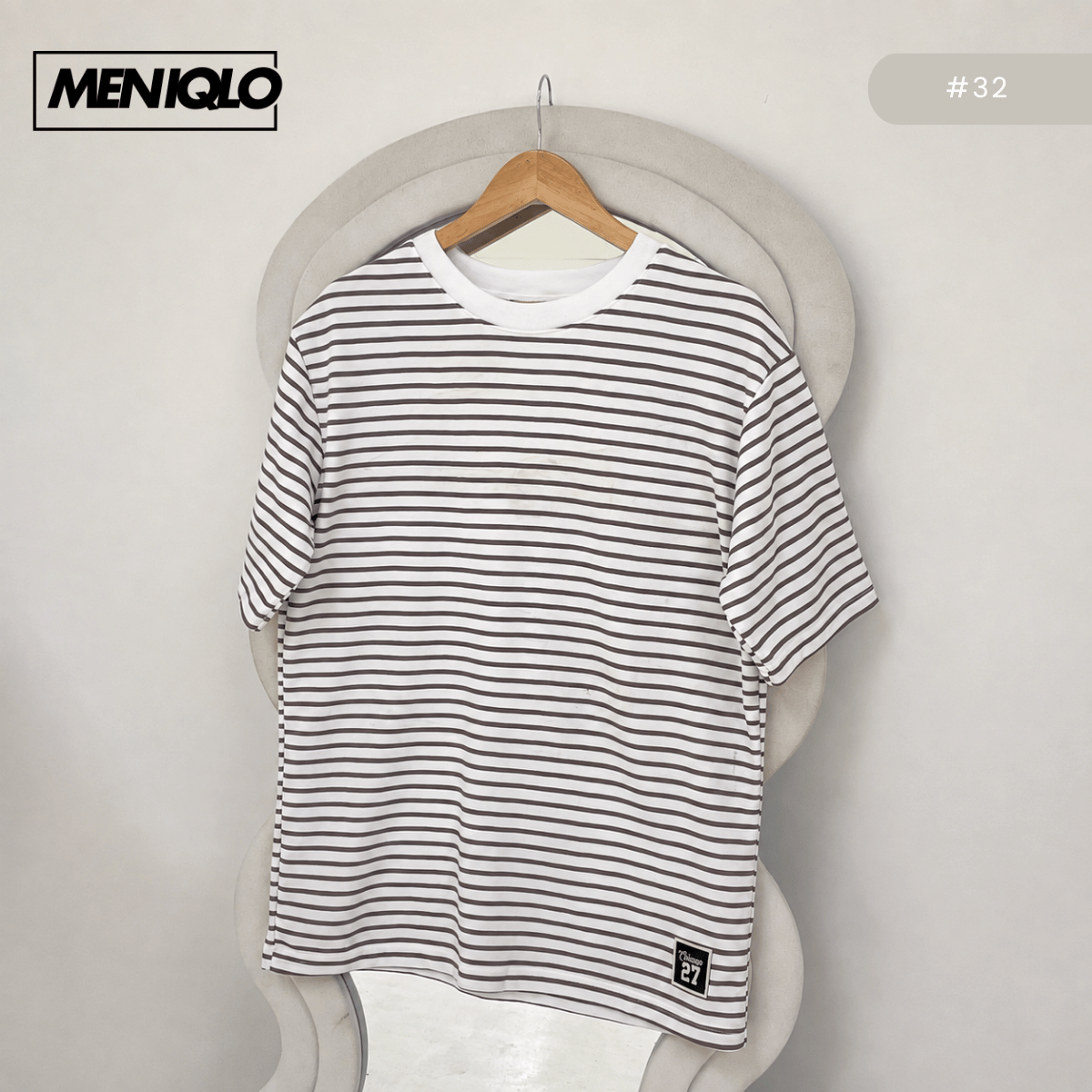 MENIQLO MARTIN OVERSIZED SHIRT STRIPE SHORT SLEEVE-MQ1004
