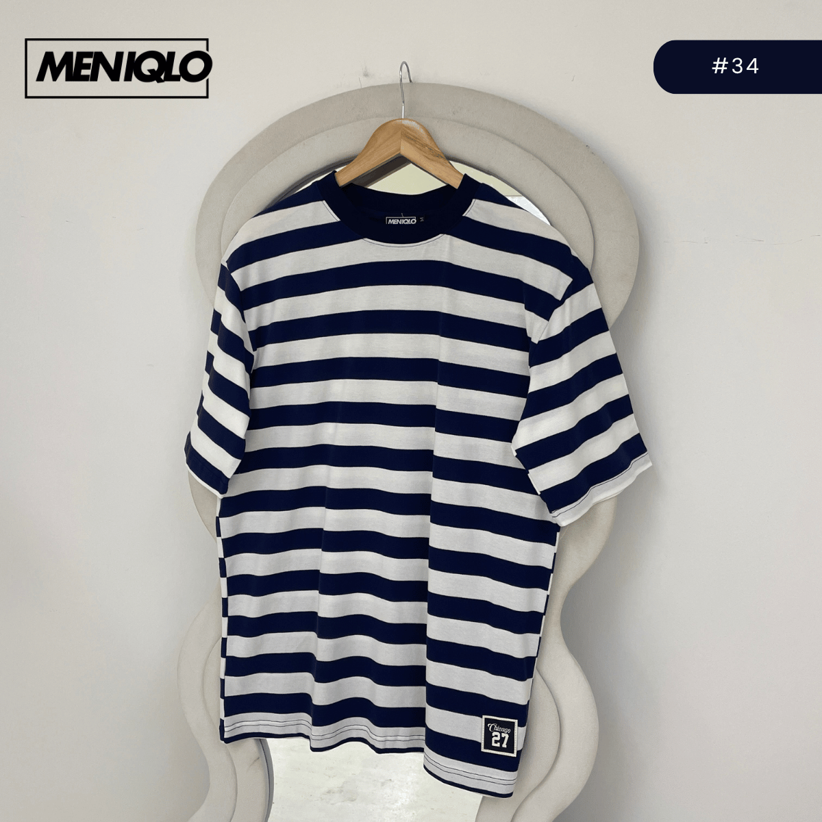 MENIQLO MARTIN OVERSIZED SHIRT STRIPE SHORT SLEEVE-MQ1004