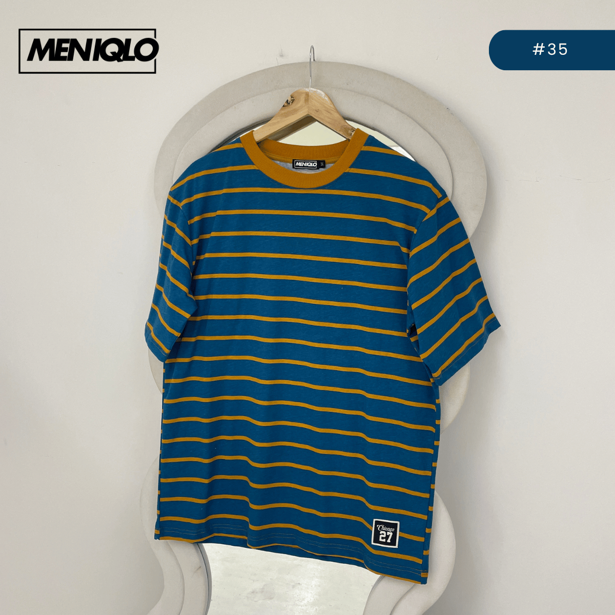 MENIQLO MARTIN OVERSIZED SHIRT STRIPE SHORT SLEEVE-MQ1004