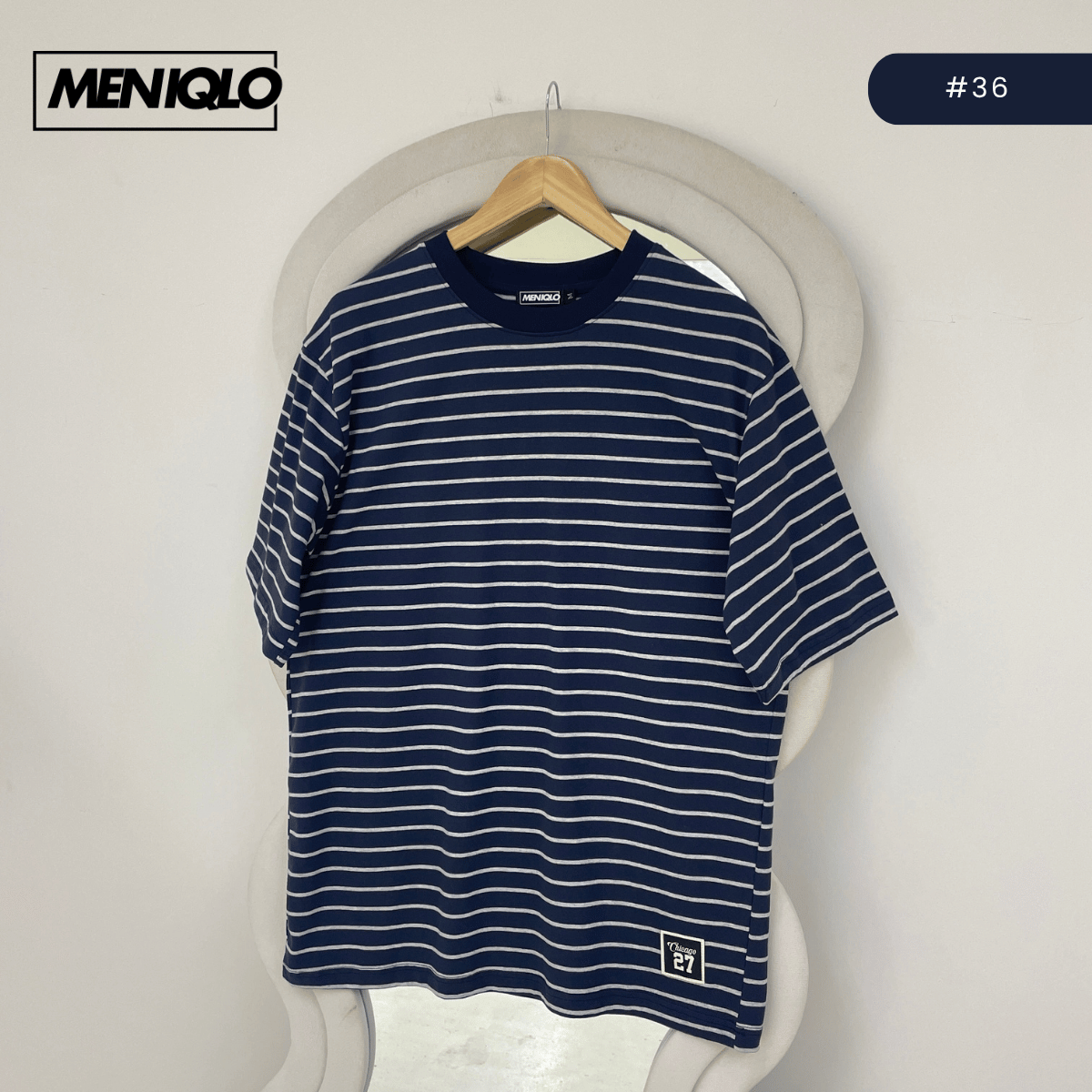 MENIQLO MARTIN OVERSIZED SHIRT STRIPE SHORT SLEEVE-MQ1004