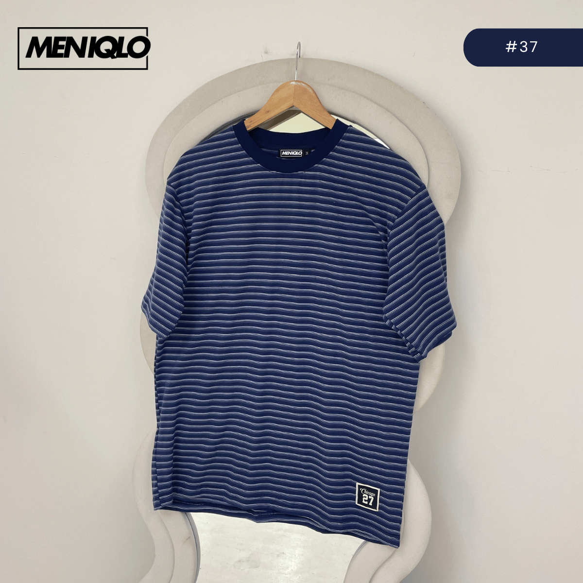 MENIQLO MARTIN OVERSIZED SHIRT STRIPE SHORT SLEEVE-MQ1004