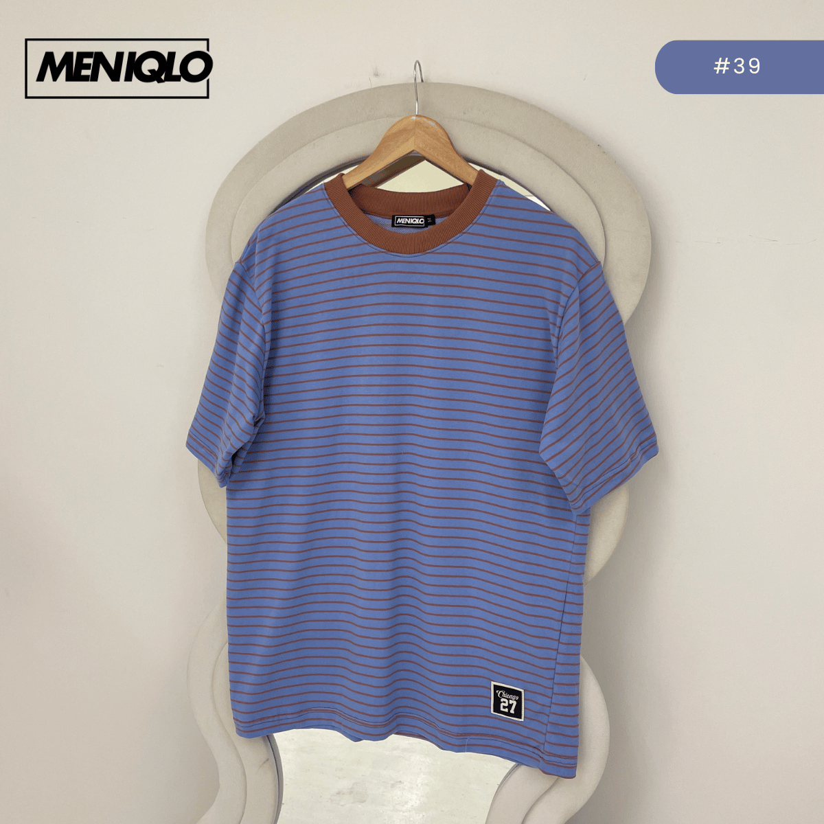 MENIQLO MARTIN OVERSIZED SHIRT STRIPE SHORT SLEEVE-MQ1004