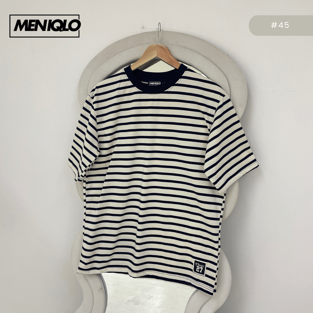 MENIQLO MARTIN OVERSIZED SHIRT STRIPE SHORT SLEEVE-MQ1004
