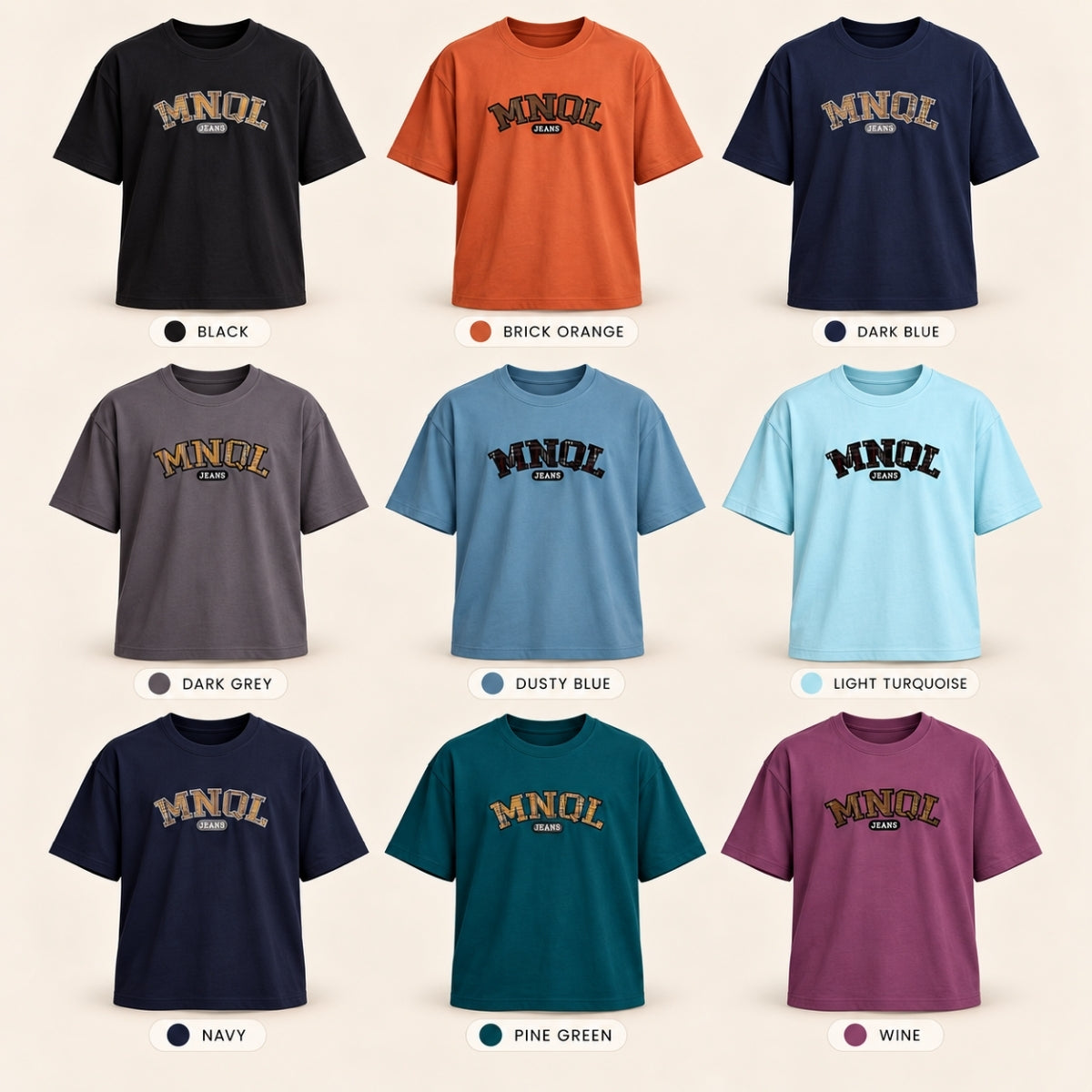 MENIQLO ADRI MEN OVERSIZED TYPOGRAPHY T-SHIRT-MQ1005