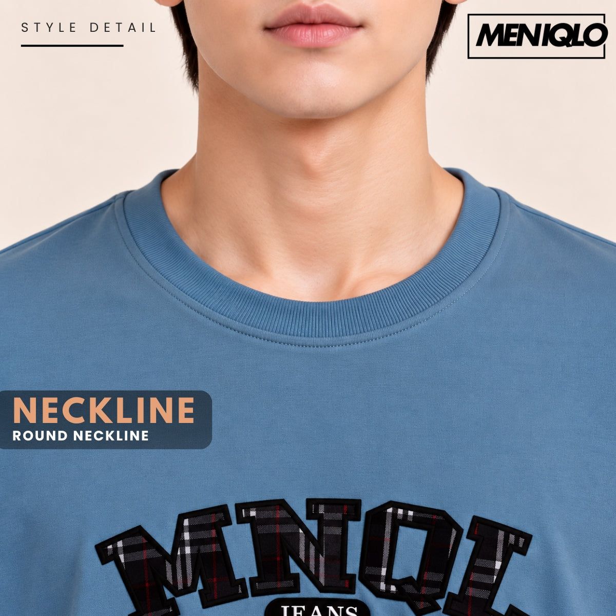 MENIQLO ADRI MEN OVERSIZED TYPOGRAPHY T-SHIRT-MQ1005