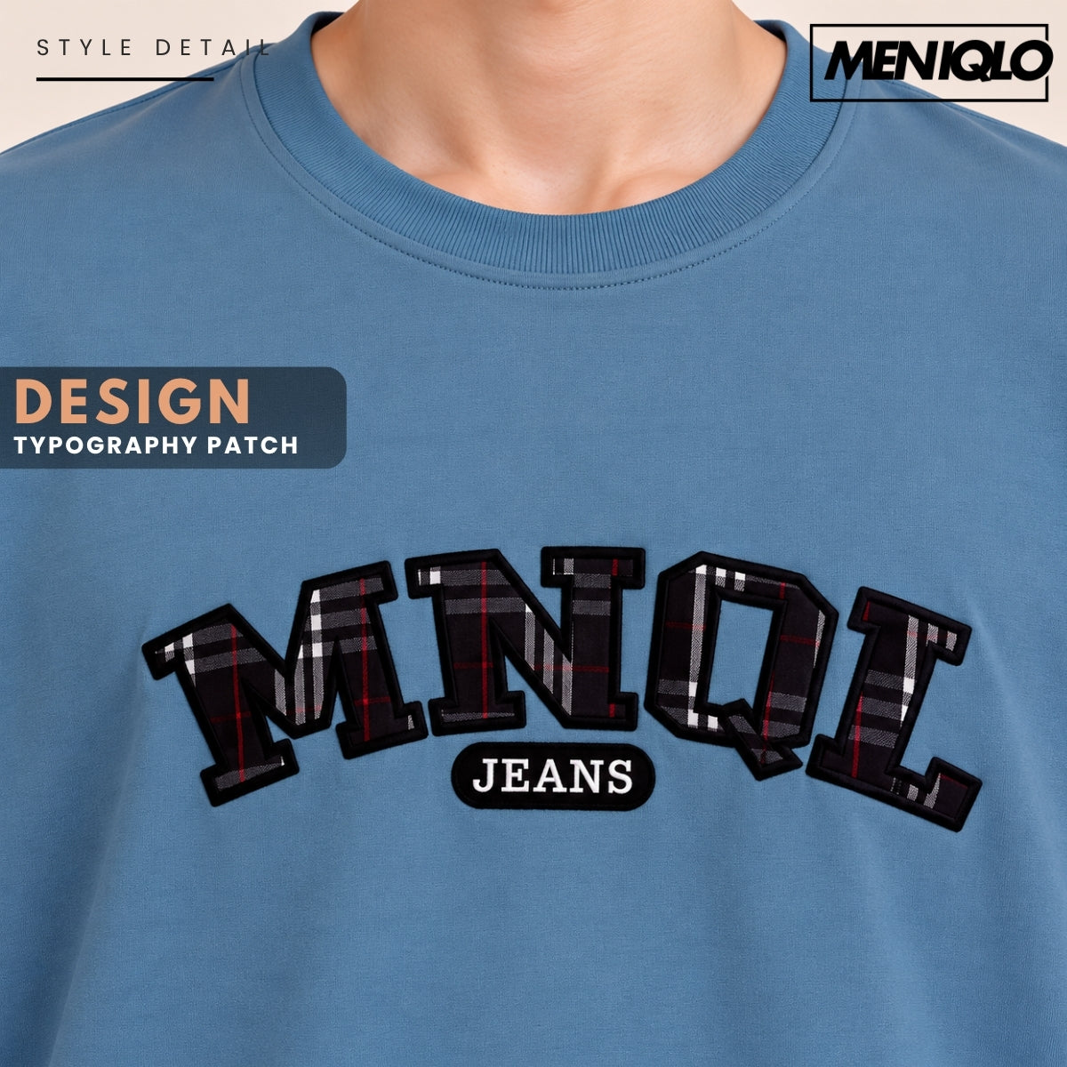 MENIQLO ADRI MEN OVERSIZED TYPOGRAPHY T-SHIRT-MQ1005