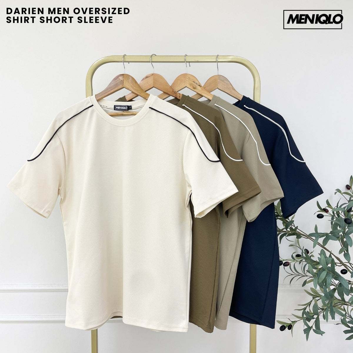 MENIQLO DARIEN MEN OVERSIZED SHIRT SHORT SLEEVE - MQ1007
