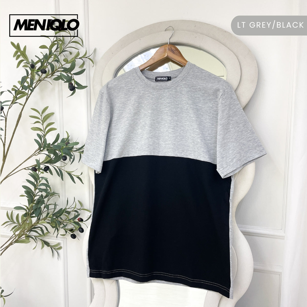 MENIQLO IRFAN OVERSIZED TWO-TONED COLOUR SHIRT - MQ1008