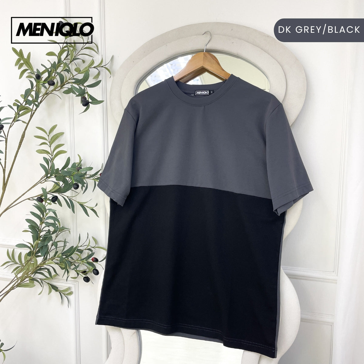 MENIQLO IRFAN OVERSIZED TWO-TONED COLOUR SHIRT - MQ1008