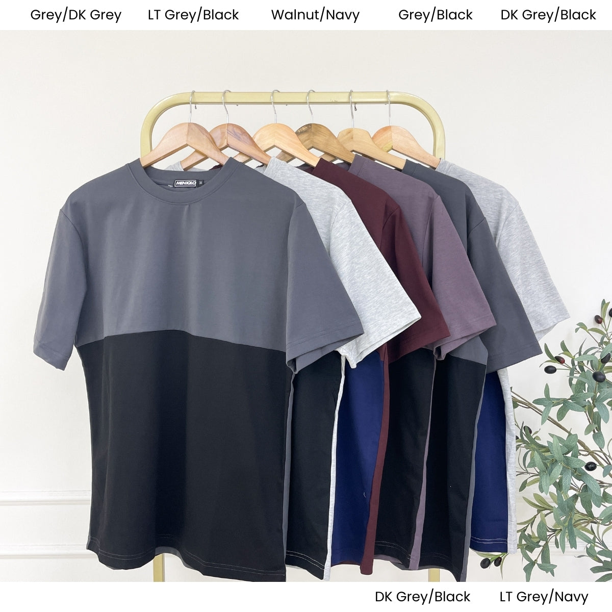 MENIQLO IRFAN OVERSIZED TWO-TONED COLOUR SHIRT - MQ1008