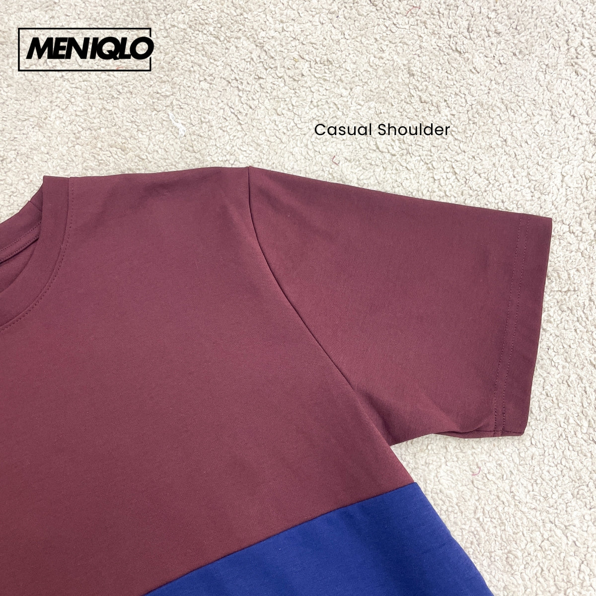 MENIQLO IRFAN OVERSIZED TWO-TONED COLOUR SHIRT - MQ1008