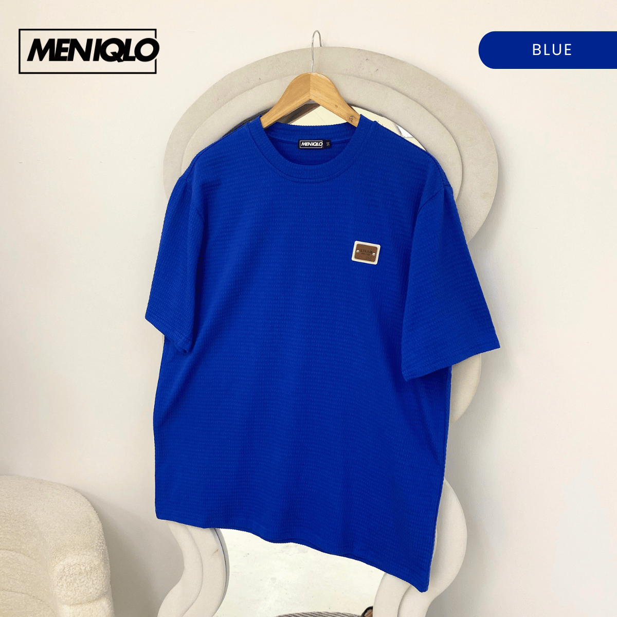 MENIQLO HAKIM OVERSIZED SHIRT TEXTURED PATCH TEE(220GSM)-MQ1010