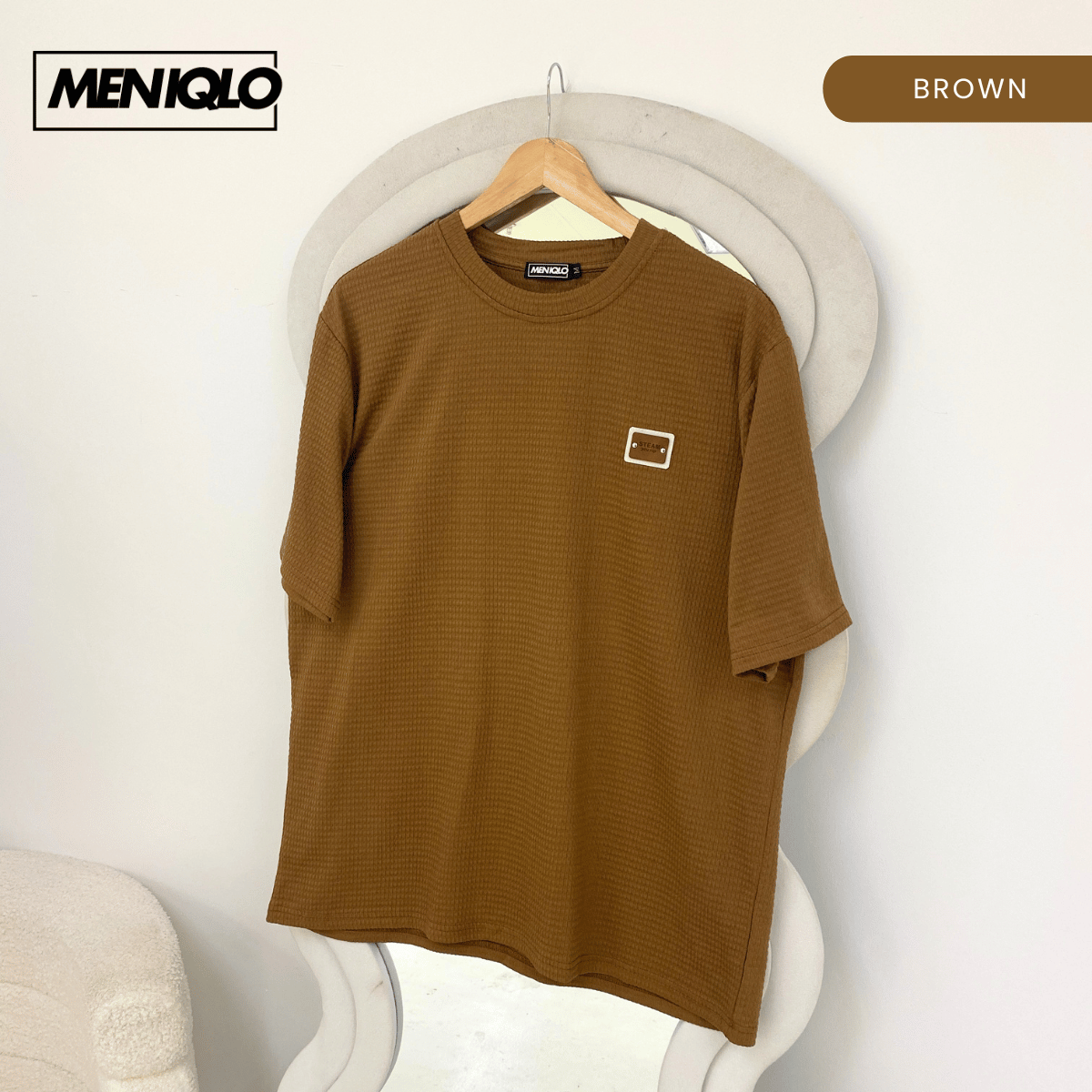 MENIQLO HAKIM OVERSIZED SHIRT TEXTURED PATCH TEE(220GSM)-MQ1010