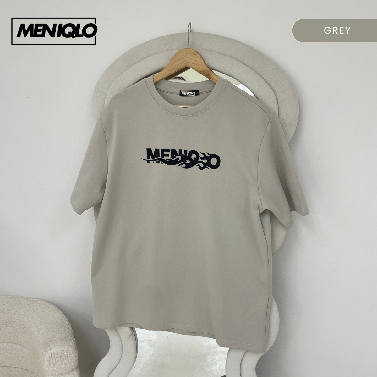 MENIQLO HARITH FLAME MOTION OVERSIZED T-SHIRT - MQ1012