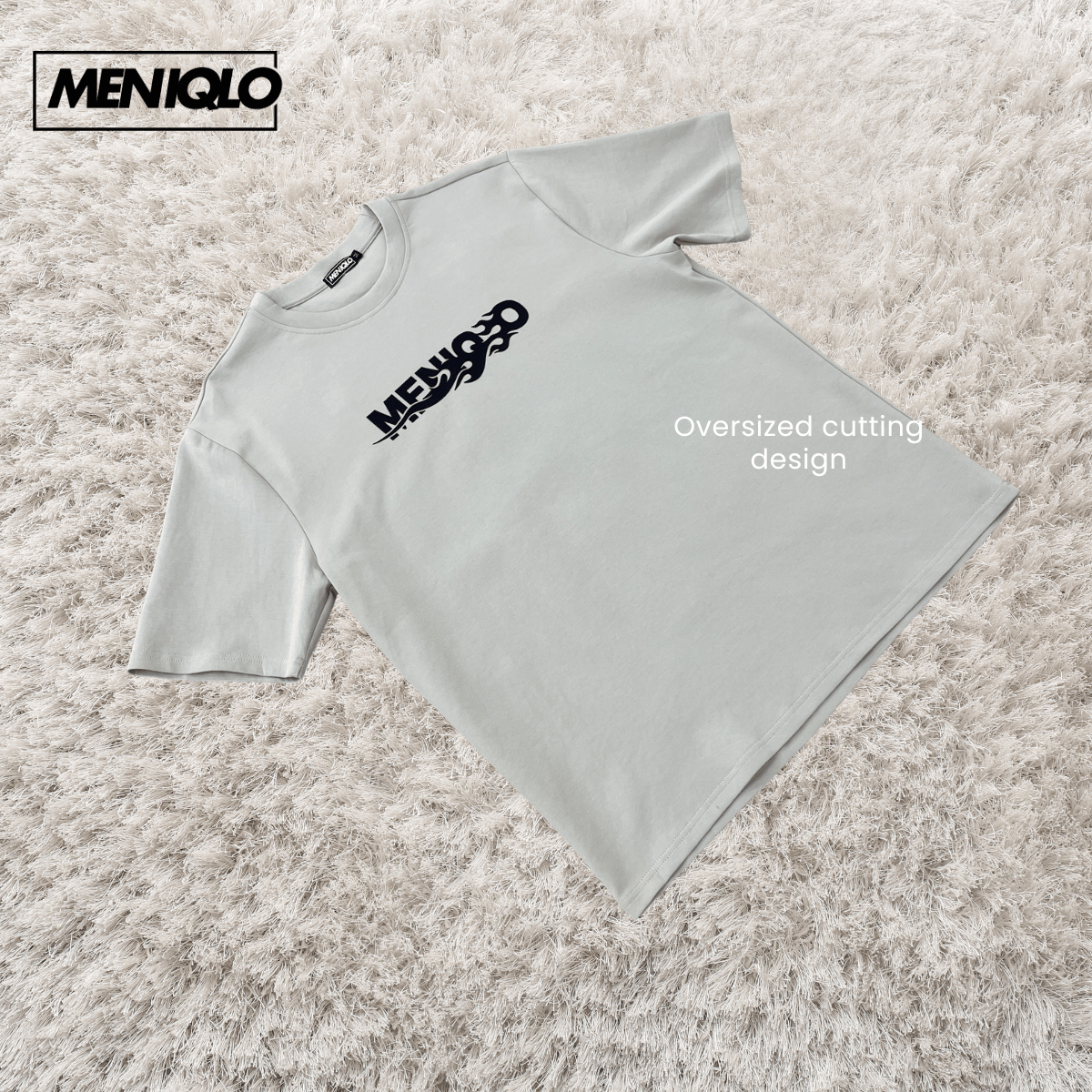 MENIQLO HARITH FLAME MOTION OVERSIZED T-SHIRT - MQ1012