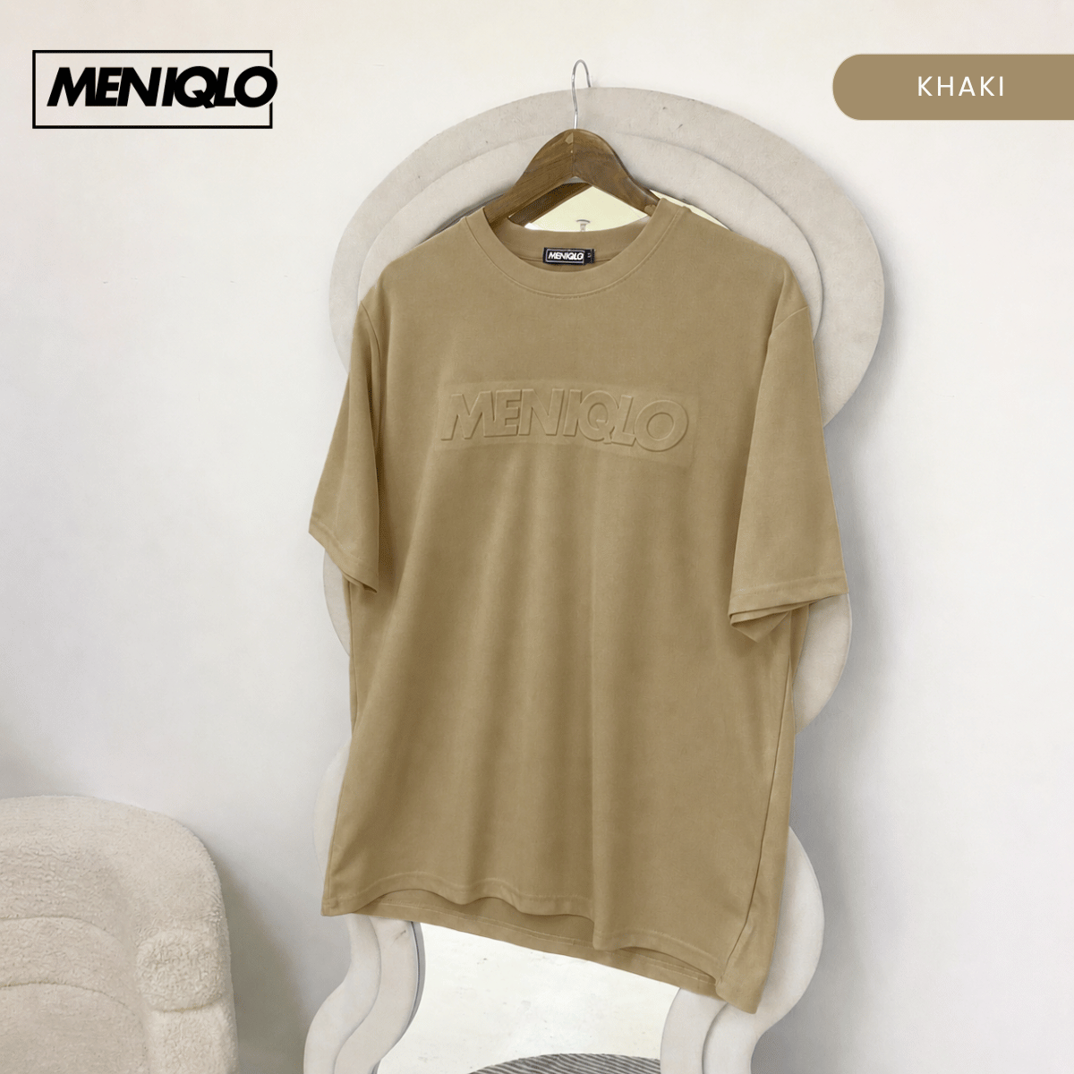 MENIQLO FARHAN CASUAL EMBOSSED OVERSIZED TEE-MQ1013