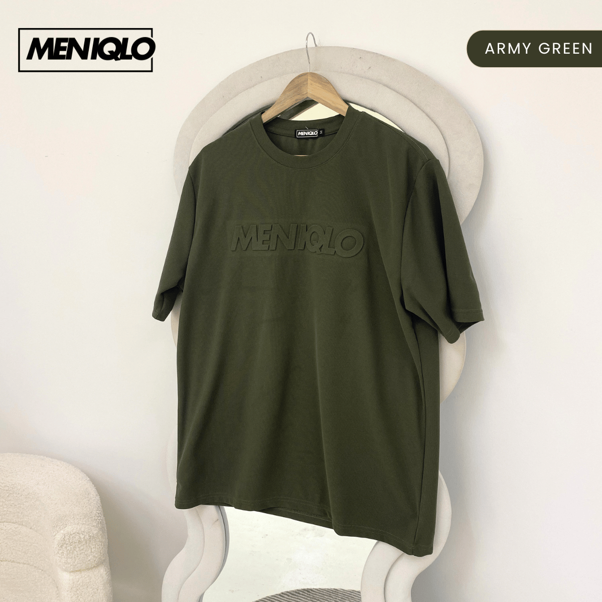 MENIQLO FARHAN CASUAL EMBOSSED OVERSIZED TEE-MQ1013