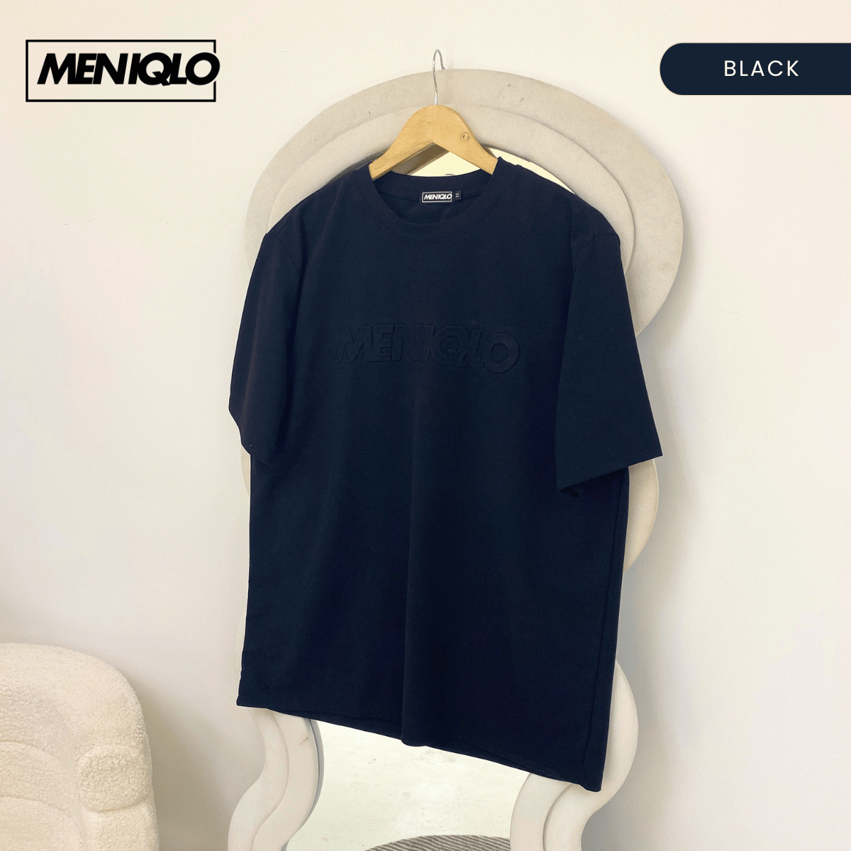 MENIQLO FARHAN CASUAL EMBOSSED OVERSIZED TEE-MQ1013