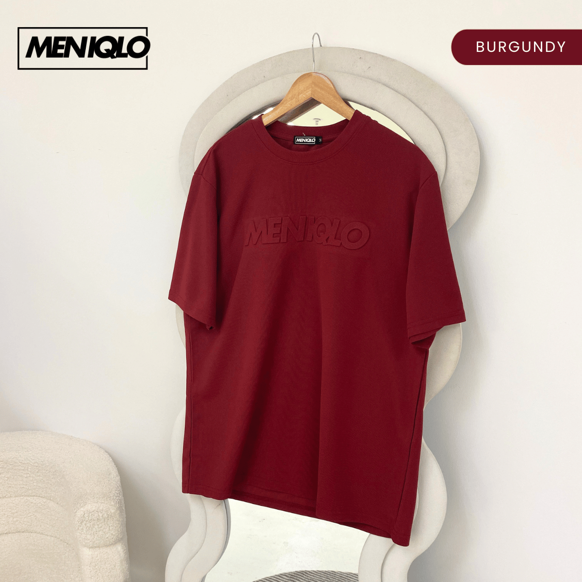 MENIQLO FARHAN CASUAL EMBOSSED OVERSIZED TEE-MQ1013