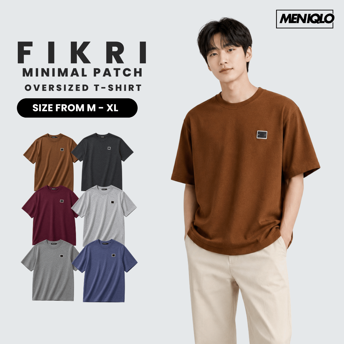 MENIQLO FIKRI MINIMAL PATCH OVERSIZED T-SHIRT-MQ1016