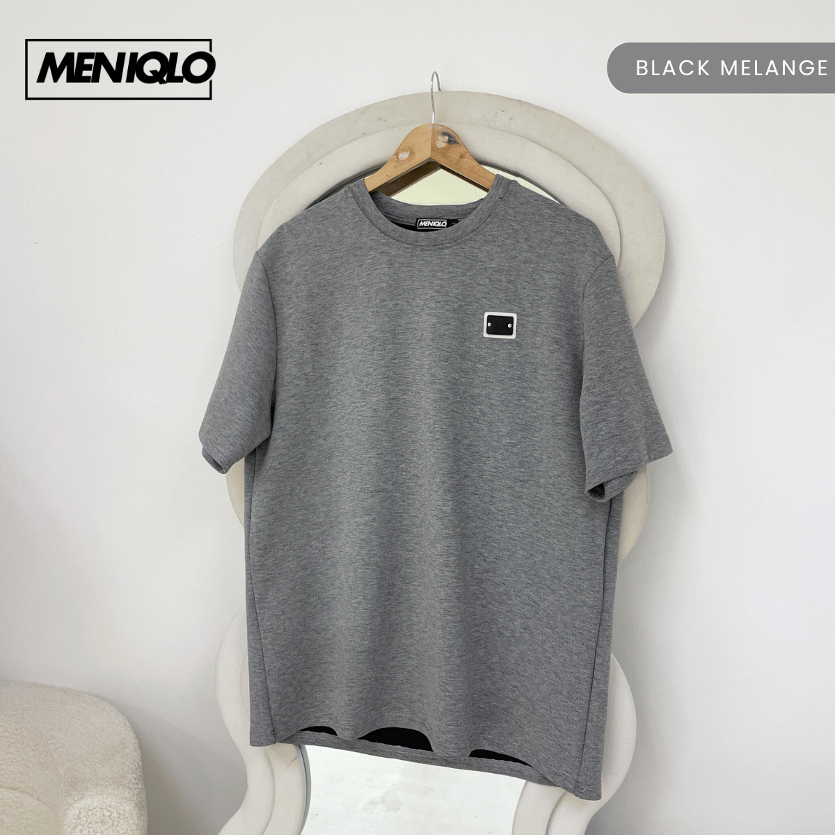 MENIQLO FIKRI MINIMAL PATCH OVERSIZED T-SHIRT-MQ1016