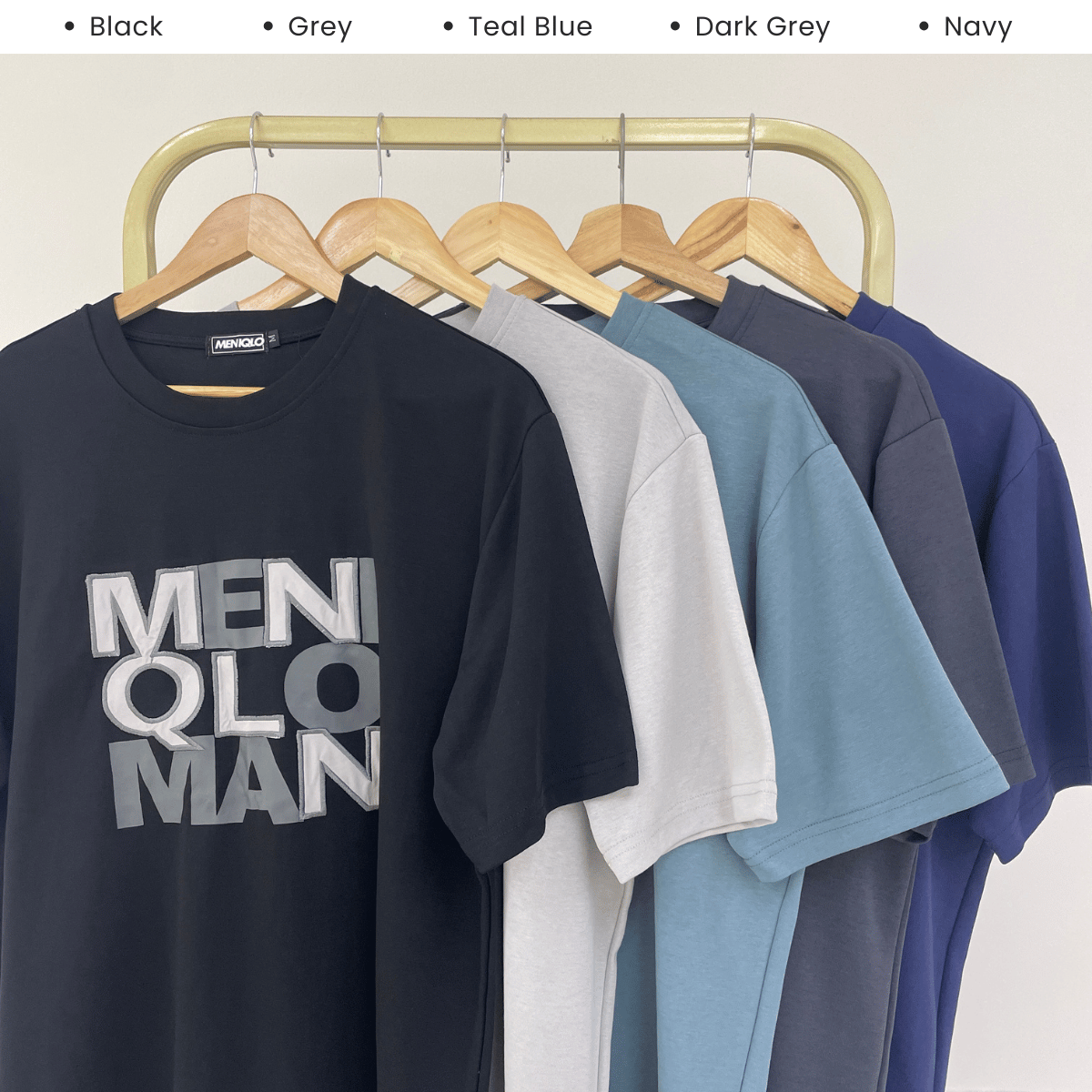 MENIQLO ELIAS TYPOGRAPHY MEN OVERSIZE T-SHIRT SHORT SLEEVE - MQ1018