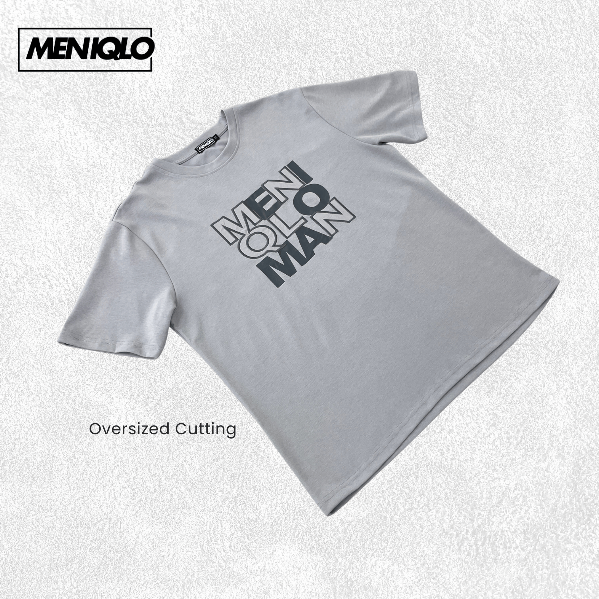 MENIQLO ELIAS TYPOGRAPHY MEN OVERSIZE T-SHIRT SHORT SLEEVE - MQ1018