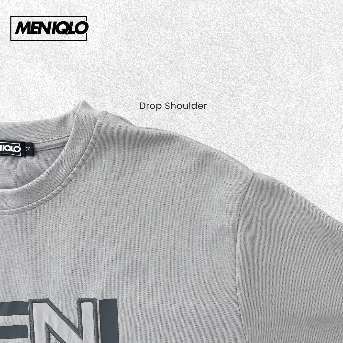 MENIQLO ELIAS TYPOGRAPHY MEN OVERSIZE T-SHIRT SHORT SLEEVE - MQ1018