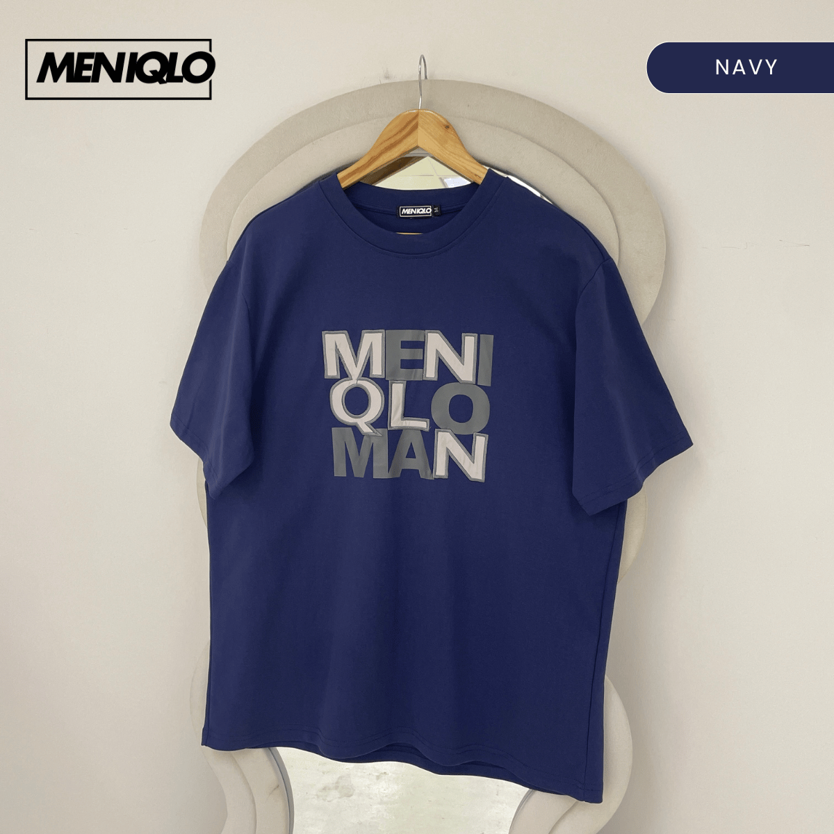 MENIQLO ELIAS TYPOGRAPHY MEN OVERSIZE T-SHIRT SHORT SLEEVE - MQ1018