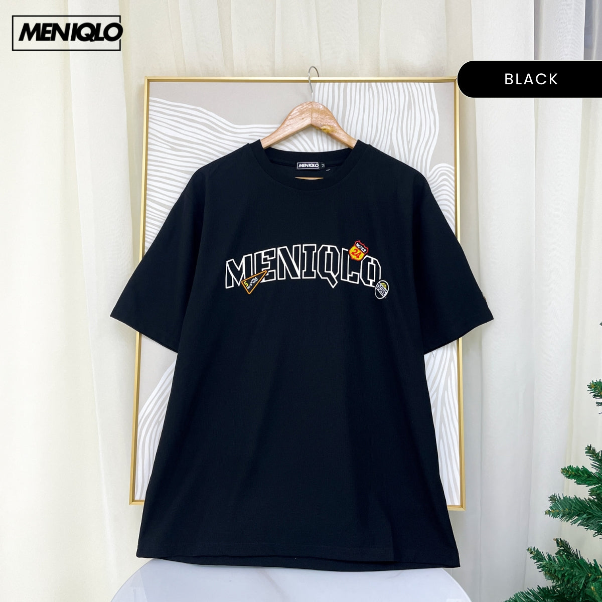 MENIQLO FAIZ VARSITY GRAPHIC OVERSIZED SHORT SLEEVE MEN T-SHIRT - MQ1021