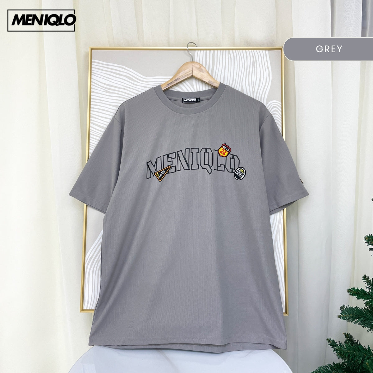 MENIQLO FAIZ VARSITY GRAPHIC OVERSIZED SHORT SLEEVE MEN T-SHIRT - MQ1021