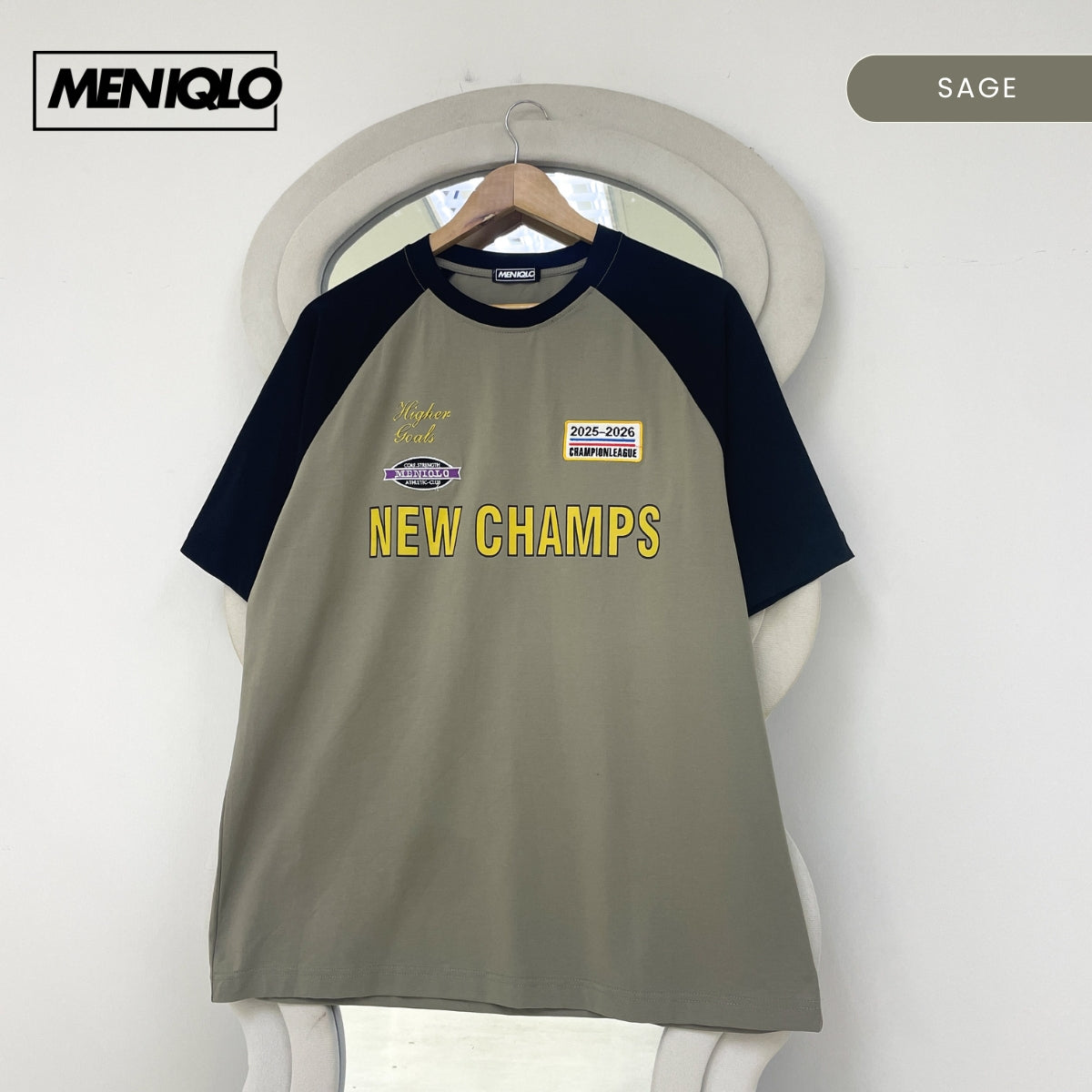 MENIQLO JACK COLOUR BLOCK RAGLAN CASUAL SHORT SLEEVE T-SHIRT - MQ1022