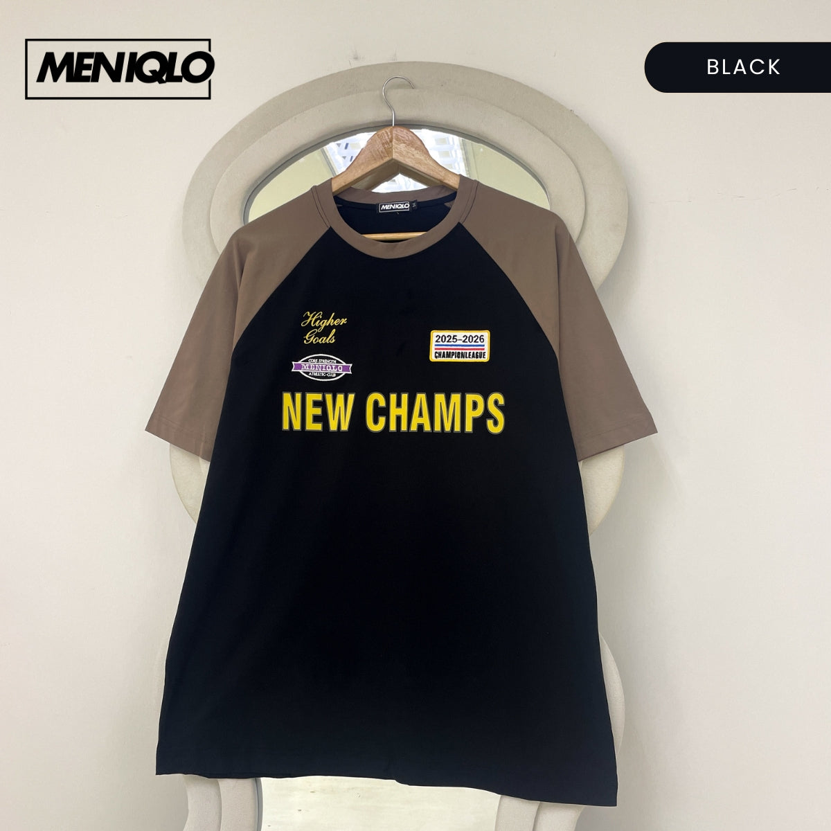 MENIQLO JACK COLOUR BLOCK RAGLAN CASUAL SHORT SLEEVE T-SHIRT - MQ1022