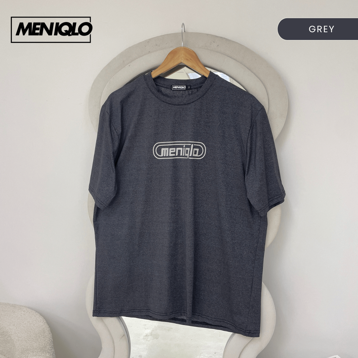 MENIQLO FADIL CLASSIC LOGO TEE OVERSIZED T-SHIRT - MQ1023