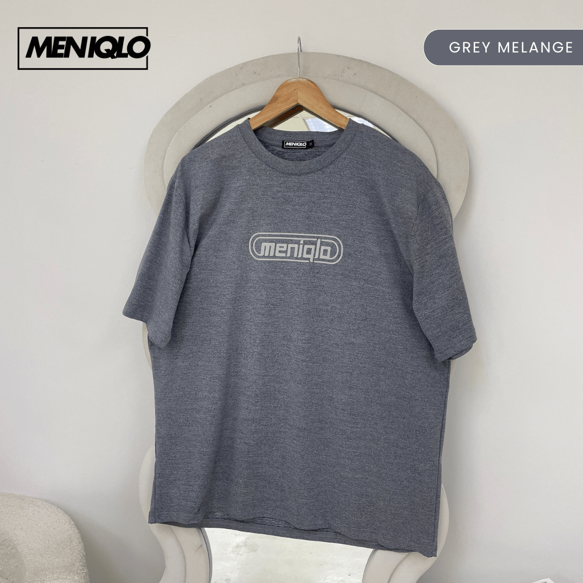 MENIQLO FADIL CLASSIC LOGO TEE OVERSIZED T-SHIRT - MQ1023