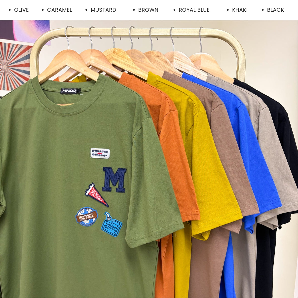 MENIQLO FUAD MEN CASUAL PATCH T-SHIRT OVERSIZED TEE - MQ1025