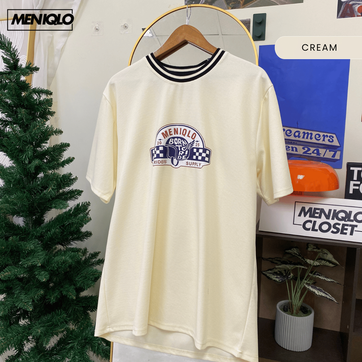 MENIQLO NAUFAL VINTAGE MOTORSPORT GRAPHIC OVERSIZED-MQ1027
