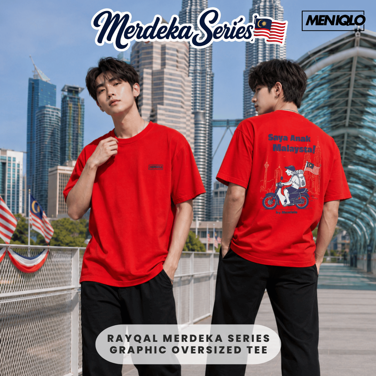 [MERDEKA SERIES] MENIQLO RAYQAL MERDEKA SERIES GRAPHIC OVERSIZED- MQ1031