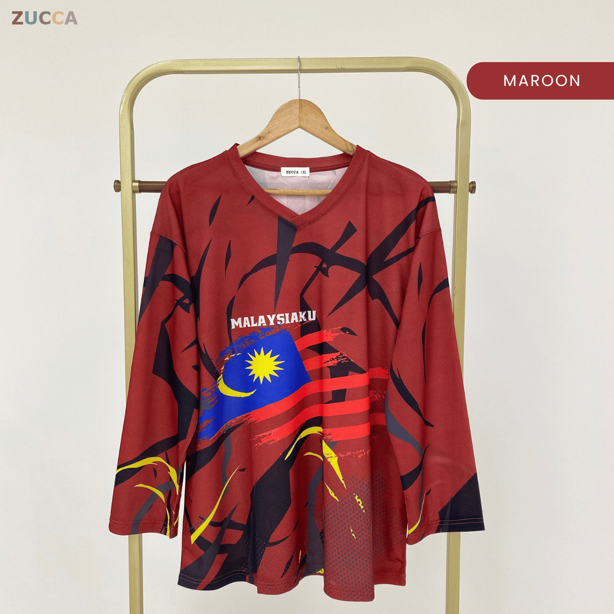 ZUCCA GEMILANG JERSI LENGAN PANJANG PATRIOTIK UNISEX-MS002 Microfiber